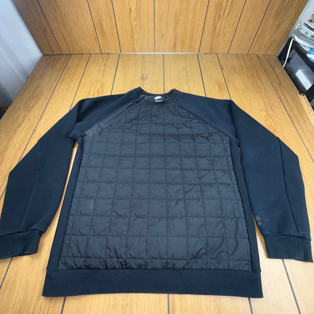 Nike Tech Pack Quilted Crewneck Sweatshirt Black BV3697-010 Mens Medium